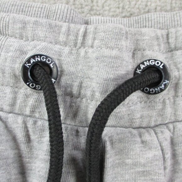 Kangol Shorts Mens Medium Gray Black Sweat Jogger Elastic Drawstring Athletic - Picture 6 of 11